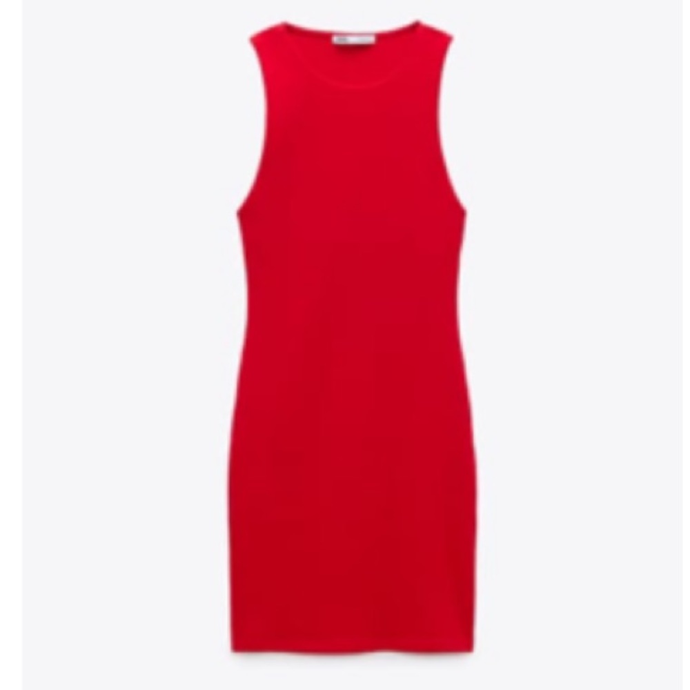 Zara Red Fitted Dress Size Small *Brand New with Tags*